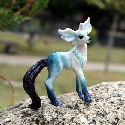 Oenux Original Genuine Fairy Tale Fly Horse Simulation Animal Mythical Elves Elf Pegasus Action Figures Model PVC Cute Kids Toy