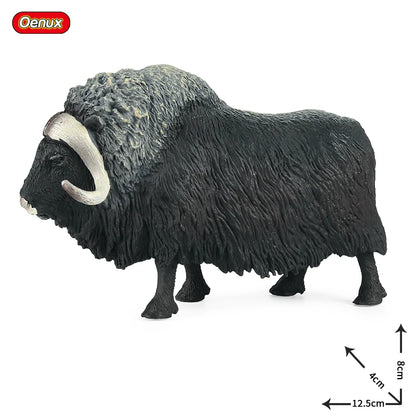 Oenux Simulation Cute Farm Animals Milk Cow Cattle Calf Angus Bull OX Buffalo Model Action Figures Educational Cute Toy Kid Gift