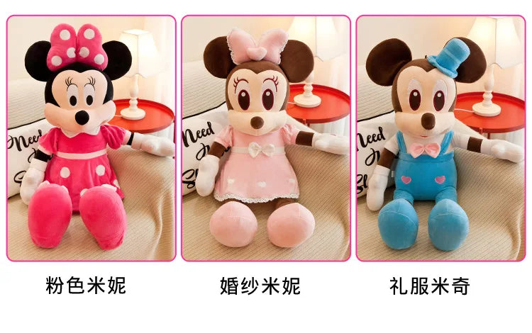 40-100cm Stuffed Mickey&Minnie Mouse Plush Toy Soft Goofy Pluto Donald Duck Mickey Minnie Dolls Birthday Wedding Gifts for Kids