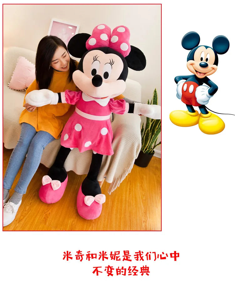 40-100cm Stuffed Mickey&Minnie Mouse Plush Toy Soft Goofy Pluto Donald Duck Mickey Minnie Dolls Birthday Wedding Gifts for Kids
