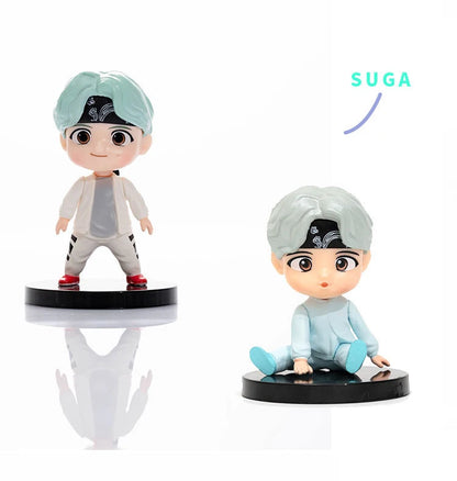 7pcs/set Bangtan Boys Groups Rm Jin Suga Jhope Jimin V Jungkook Doll Model Toy Action Figure Star Idol Cute Army Gift For Kids