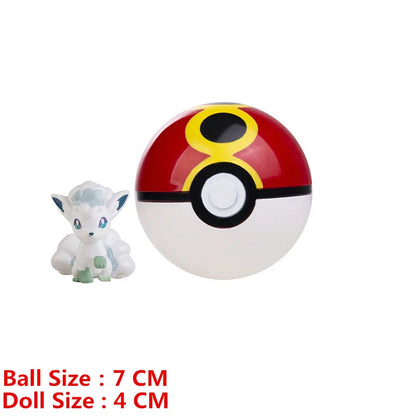 Pokemon Pokeball With Cartoons Movie Anime Figure Pikachu Charmander Eevee Squirtle Vulpix Quality Pet Action Model Toys Gifts