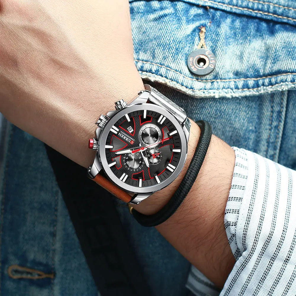 New CURREN Men Watches Fashion Quartz Wrist Watches Men's Military Waterproof Sports Watch Male Date Clock Relogio Masculino