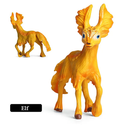 Oenux Original Genuine Fairy Tale Fly Horse Simulation Animal Mythical Elves Elf Pegasus Action Figures Model PVC Cute Kids Toy