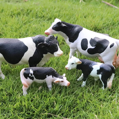 Oenux Simulation Cute Farm Animals Milk Cow Cattle Calf Angus Bull OX Buffalo Model Action Figures Educational Cute Toy Kid Gift