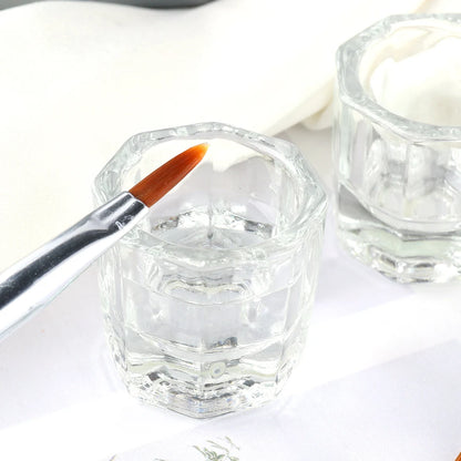 1pcs Nail Crystal Glass Nail Cup Acrylic Liquid Dappen Dish Clear Bowl Nail Powder Holder Container Equipment  Tools