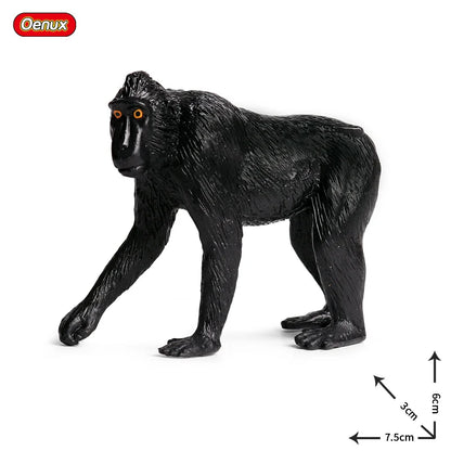 Oenux Simulation Wild Animal Chimpanzee Orangutan Gorilla Tree Sloth Monkey Model Action Figures Garden Miniature Decoration Toy
