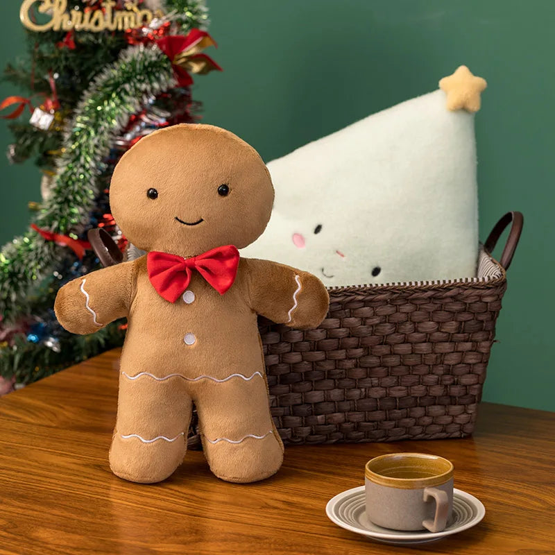 Christmas Ginger Bread Plush Pillow Stuffed Chocolate Cookie Cabin House Decor Cushion Funny XMas Tree Party Decor Doll Plushie
