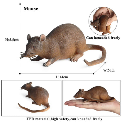 Oenux Insect Animal Wild Reptile Model Soft TPR Mantis Lizard Chameleon Housefly Gekko Action Figures Halloween Trick Kid Toy