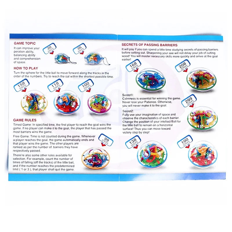 3D Maze Ball Mini Magic Puzzle Intelligence & Idea Perplexus Maze Game Labyrinth Gifts Display Stand for Kids and Adults