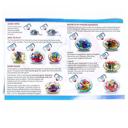 3D Maze Ball Mini Magic Puzzle Intelligence & Idea Perplexus Maze Game Labyrinth Gifts Display Stand for Kids and Adults