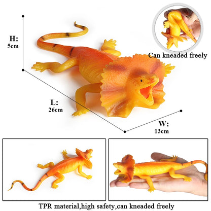 Oenux Insect Animal Wild Reptile Model Soft TPR Mantis Lizard Chameleon Housefly Gekko Action Figures Halloween Trick Kid Toy