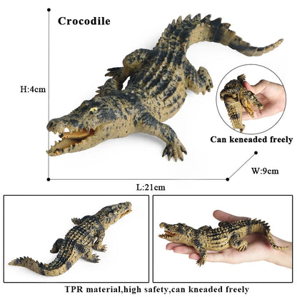 Oenux Insect Animal Wild Reptile Model Soft TPR Mantis Lizard Chameleon Housefly Gekko Action Figures Halloween Trick Kid Toy