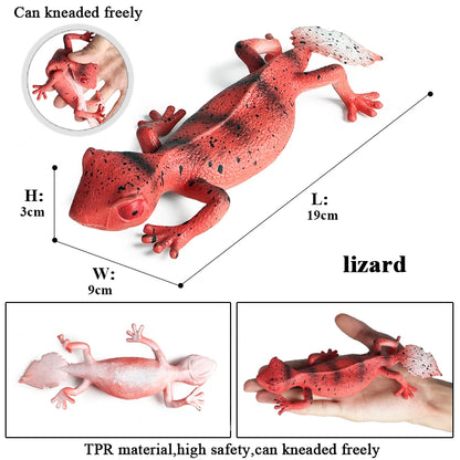 Oenux Soft Wild Insect Animal Model Caterpillar Lizard Snake Chameleon Gekko Action Figures TPR Halloween Trick Toy Kid Gift
