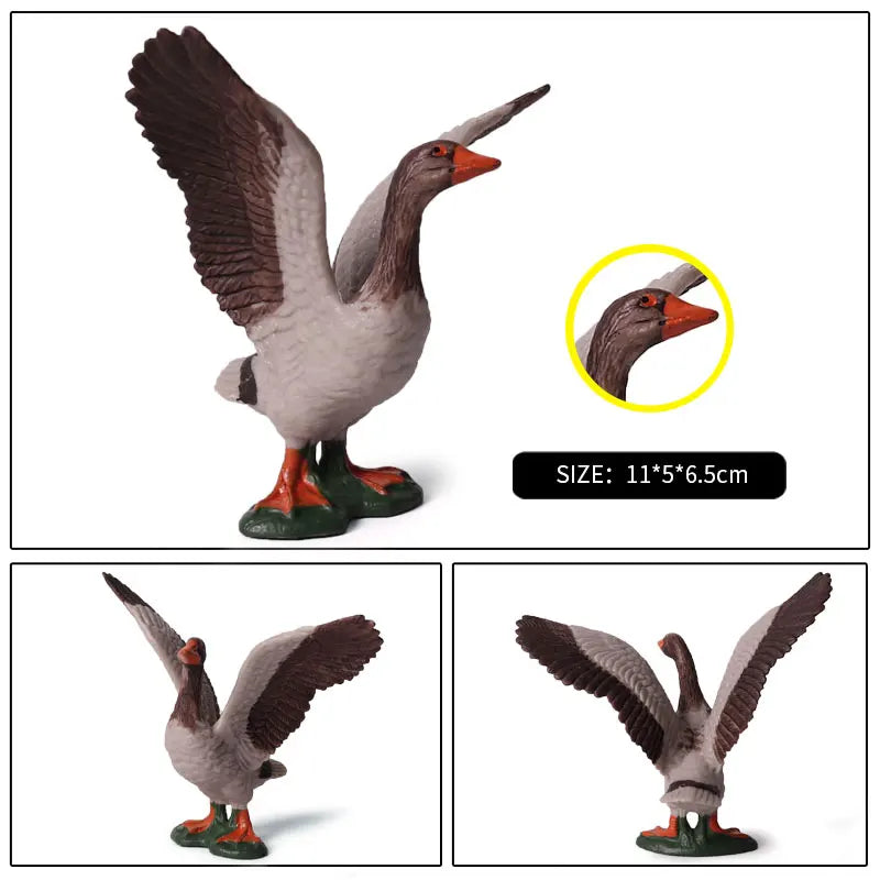 Oenux Poultry Model Simulation Goose Swan Gaggle Duck Flock Action Figures Farm Animals Figurine Miniature Education Kids Toy