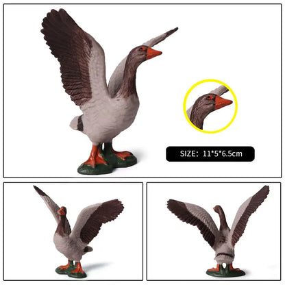 Oenux Poultry Model Simulation Goose Swan Gaggle Duck Flock Action Figures Farm Animals Figurine Miniature Education Kids Toy
