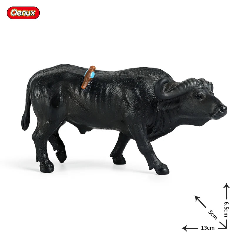 Oenux Simulation Cute Farm Animals Milk Cow Cattle Calf Angus Bull OX Buffalo Model Action Figures Educational Cute Toy Kid Gift