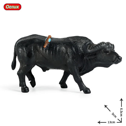 Oenux Simulation Cute Farm Animals Milk Cow Cattle Calf Angus Bull OX Buffalo Model Action Figures Educational Cute Toy Kid Gift