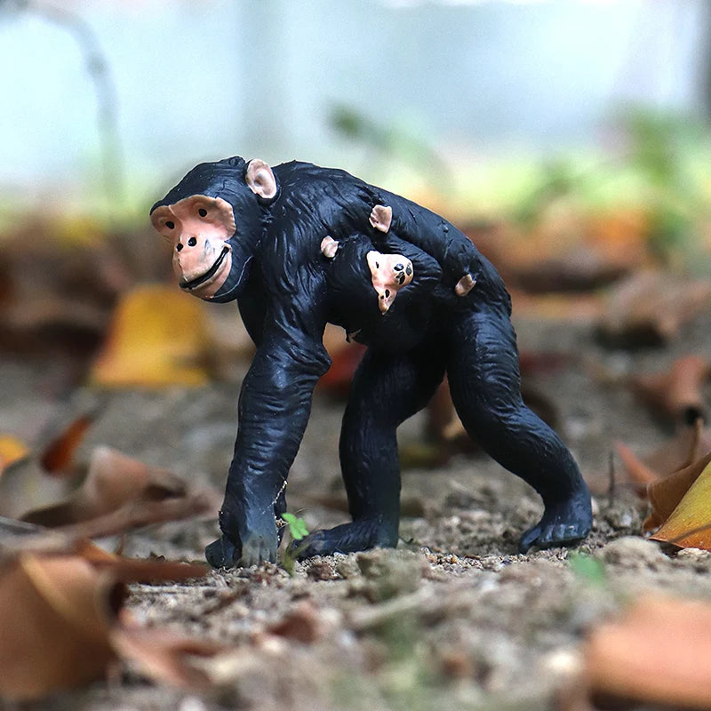 Oenux Simulation Wild Animal Chimpanzee Orangutan Gorilla Tree Sloth Monkey Model Action Figures Garden Miniature Decoration Toy