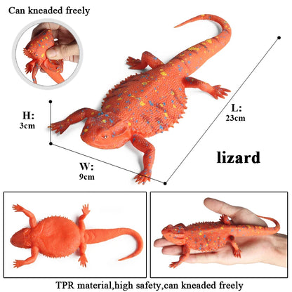 Oenux Insect Animal Wild Reptile Model Soft TPR Mantis Lizard Chameleon Housefly Gekko Action Figures Halloween Trick Kid Toy
