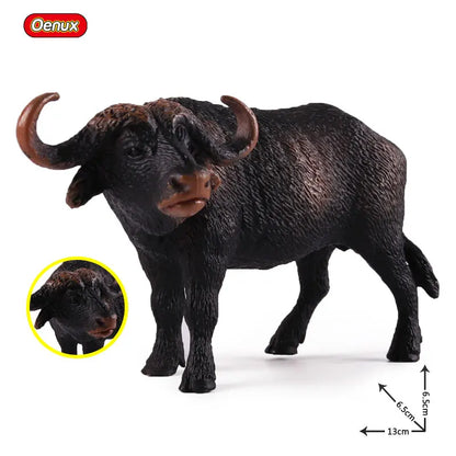 Oenux Simulation Cute Farm Animals Milk Cow Cattle Calf Angus Bull OX Buffalo Model Action Figures Educational Cute Toy Kid Gift