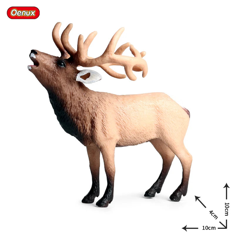Oenux Simulation Wild Animals Toy Desert Camel Donkey Alpaca Antelope Elk Deer Model Action Figures PVC Decoration Kids Gift