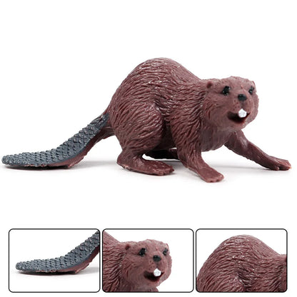 Oenux Forest Wild Animals Badger Brock Tapirus indicus Beaver Anteater Action Figures Model PVC Collection Education Kid Toy