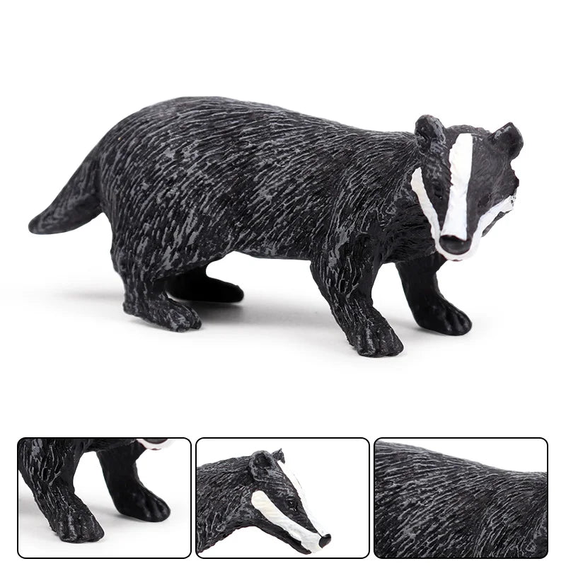 Oenux Forest Wild Animals Badger Brock Tapirus indicus Beaver Anteater Action Figures Model PVC Collection Education Kid Toy