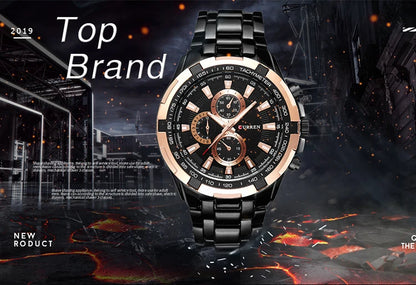 CURREN 8023 Quartz Watch Men Waterproof Sport Military Watches Mens Business Stainless Steel Wristwatch Male Clock reloj hombre