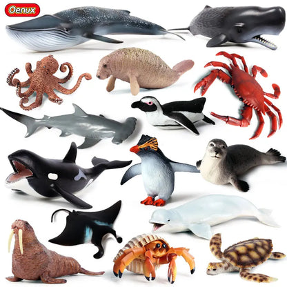 Oenux Ocean Animals  Leatherback Tortoise Turtle Growth Cycle Sea Life Model Figurines Action Figures PVC Education Kid Toy Gift