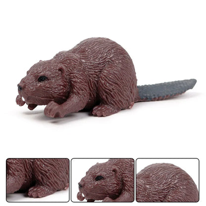Oenux Forest Wild Animals Badger Brock Tapirus indicus Beaver Anteater Action Figures Model PVC Collection Education Kid Toy