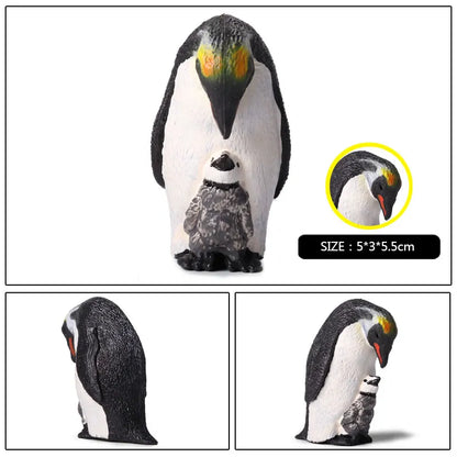 Oenux Arctic South Pole Animals Simulation Penguins Polar Bear Wolf Beluga Whale Action Figures Model Figurine PVC Kid Toy Gift
