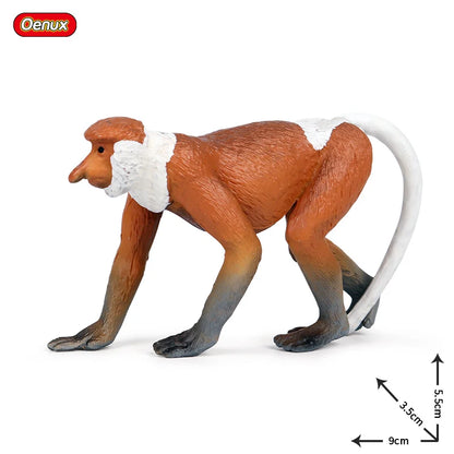 Oenux Simulation Wild Animal Chimpanzee Orangutan Gorilla Tree Sloth Monkey Model Action Figures Garden Miniature Decoration Toy