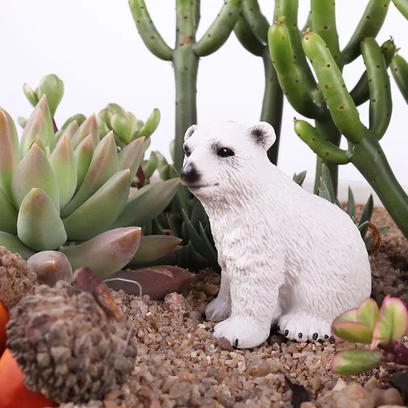 Oenux Arctic South Pole Animals Simulation Penguins Polar Bear Wolf Beluga Whale Action Figures Model Figurine PVC Kid Toy Gift