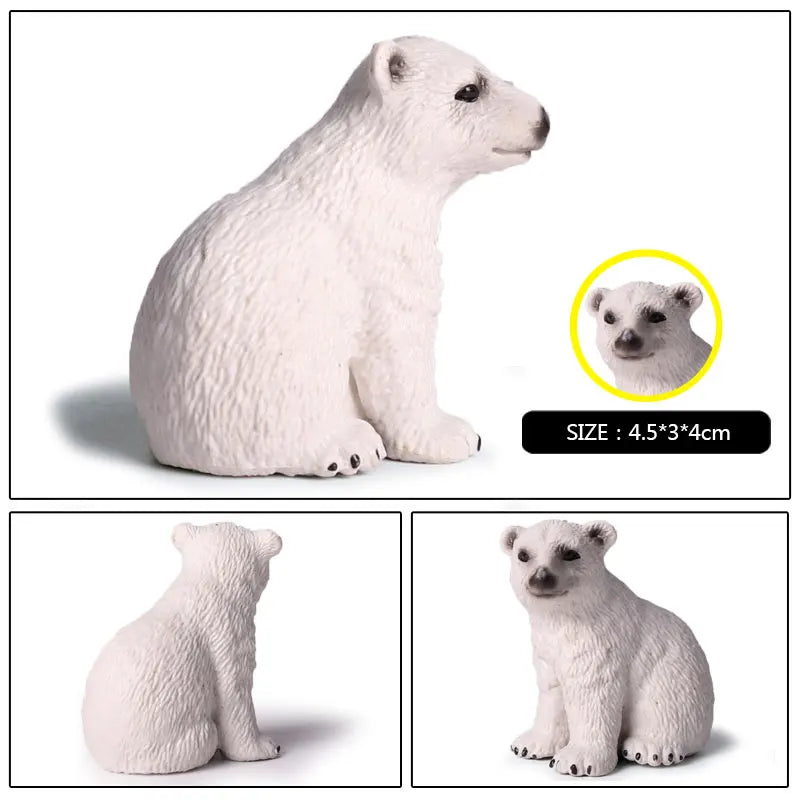 Oenux Arctic South Pole Animals Simulation Penguins Polar Bear Wolf Beluga Whale Action Figures Model Figurine PVC Kid Toy Gift