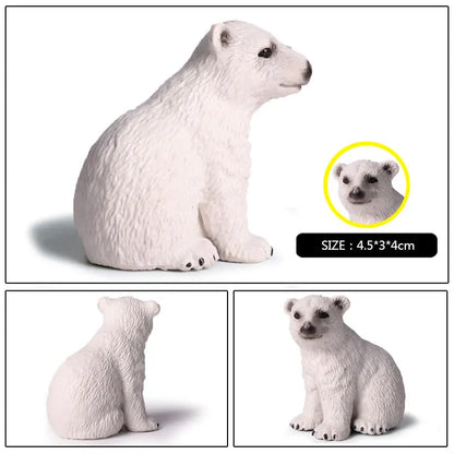 Oenux Arctic South Pole Animals Simulation Penguins Polar Bear Wolf Beluga Whale Action Figures Model Figurine PVC Kid Toy Gift