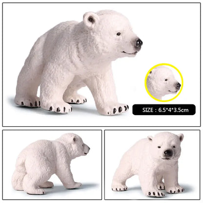 Oenux Arctic South Pole Animals Simulation Penguins Polar Bear Wolf Beluga Whale Action Figures Model Figurine PVC Kid Toy Gift