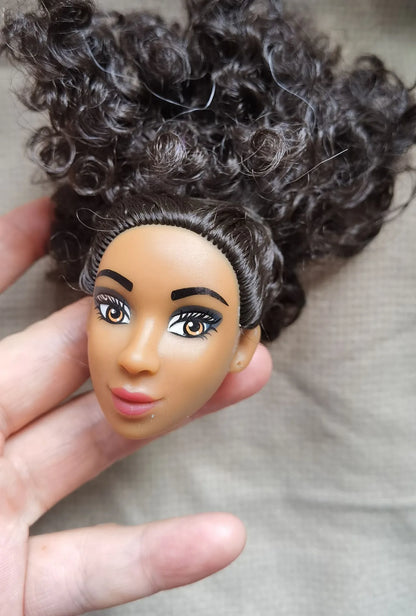 Original Doll Supermodel Star FR Heads DIY Head for 1/6 Doll Accessories Limited Special Curly haired black doll Collection gift