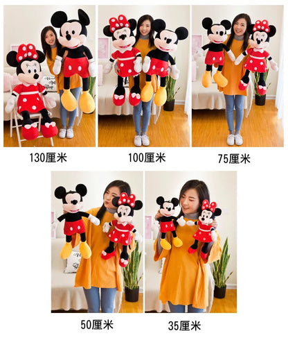 40-100cm Stuffed Mickey&Minnie Mouse Plush Toy Soft Goofy Pluto Donald Duck Mickey Minnie Dolls Birthday Wedding Gifts for Kids