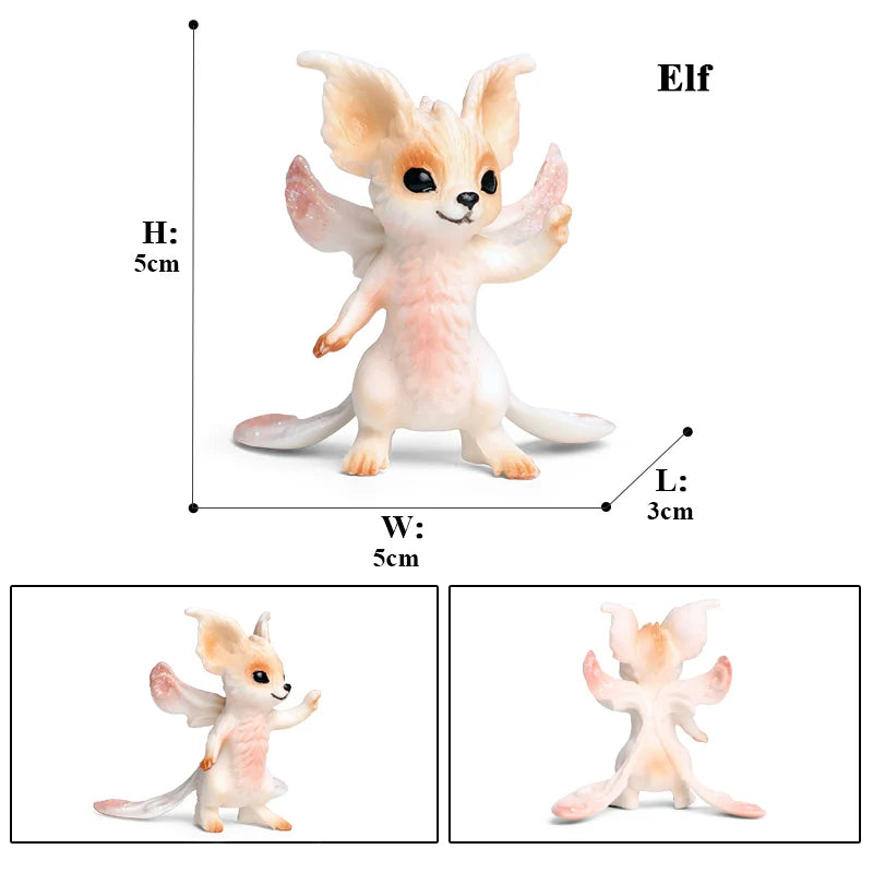 Oenux Original Genuine Fairy Tale Fly Horse Simulation Animal Mythical Elves Elf Pegasus Action Figures Model PVC Cute Kids Toy