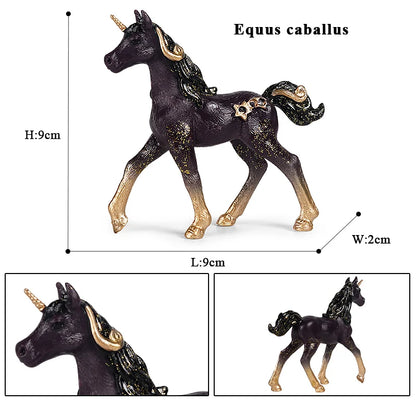 Oenux Original Genuine Fairy Tale Fly Horse Simulation Animal Mythical Elves Elf Pegasus Action Figures Model PVC Cute Kids Toy