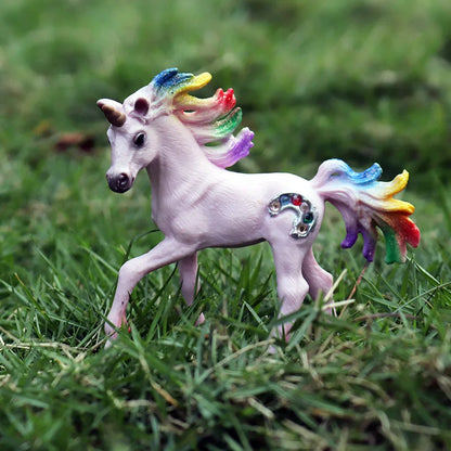 Oenux Original Genuine Fairy Tale Fly Horse Simulation Animal Mythical Elves Elf Pegasus Action Figures Model PVC Cute Kids Toy