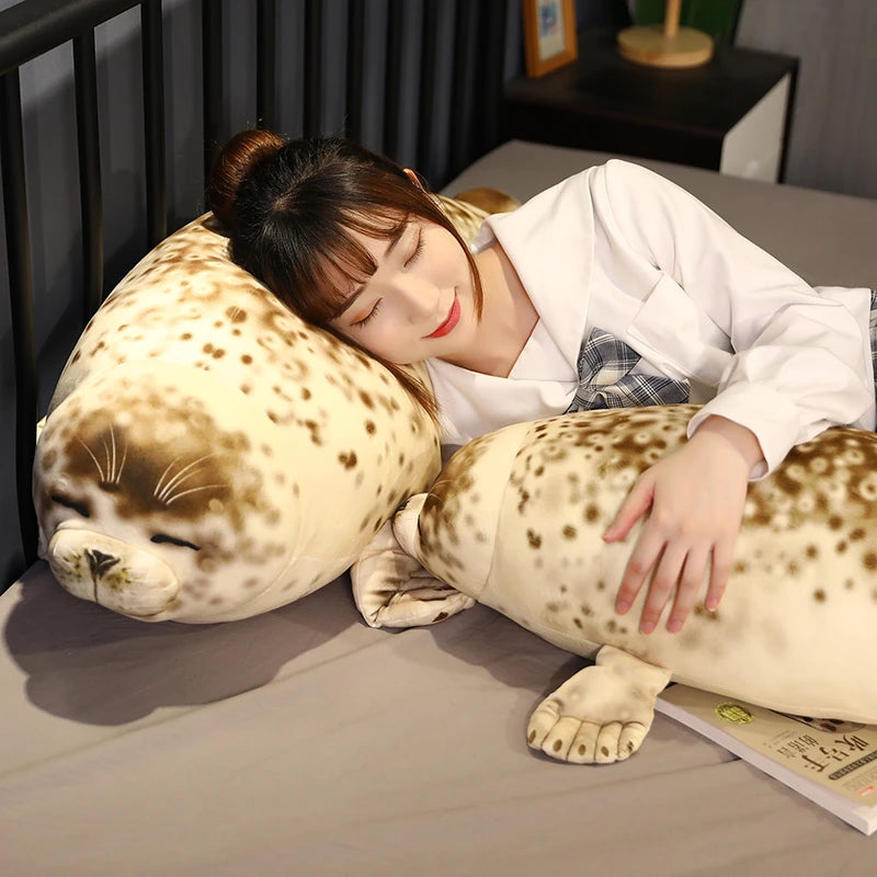 Large Kawaii Sea Lion Plush Toys Soft Marine Animal Cute Seal Stuffed Doll for Kids Gift Sleeping Pillow 3D Novelty Plaything