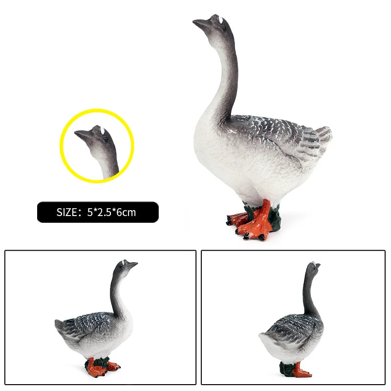 Oenux Poultry Model Simulation Goose Swan Gaggle Duck Flock Action Figures Farm Animals Figurine Miniature Education Kids Toy