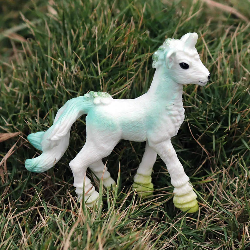 Oenux Original Genuine Fairy Tale Fly Horse Simulation Animal Mythical Elves Elf Pegasus Action Figures Model PVC Cute Kids Toy