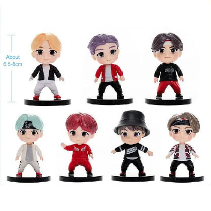 7pcs/set Bangtan Boys Groups Rm Jin Suga Jhope Jimin V Jungkook Doll Model Toy Action Figure Star Idol Cute Army Gift For Kids