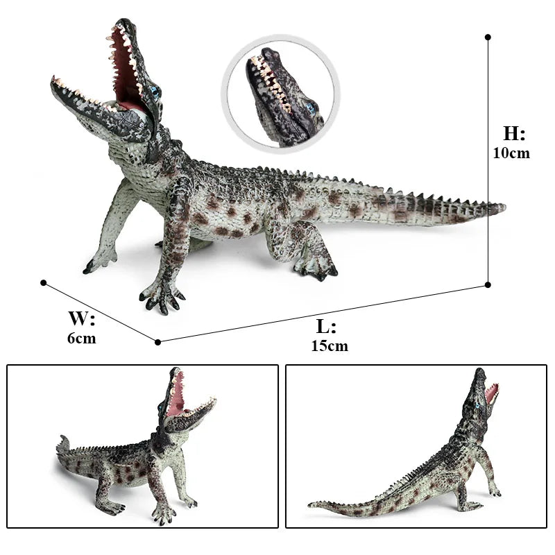 Oenux Wild Animals Action Figures Simulation Sarcosuchus Crocodiles Boar Croc Model PVC Collection Decorate Kids Educational Toy