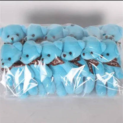 12Pcs/Lot Soft Stuffed Bear Plush Toys Mini Teddy Bear Dolls Toy Small Gift for Party Wedding Keychain Bag Pendant Teddy Doll