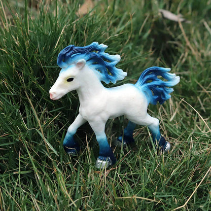 Oenux Original Genuine Fairy Tale Fly Horse Simulation Animal Mythical Elves Elf Pegasus Action Figures Model PVC Cute Kids Toy