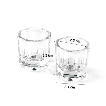 1pcs Nail Crystal Glass Nail Cup Acrylic Liquid Dappen Dish Clear Bowl Nail Powder Holder Container Equipment  Tools